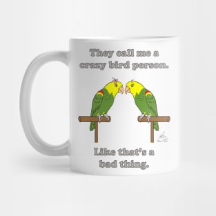 Crazy Bird lady Person Double Yellow-headed Amazon Mug